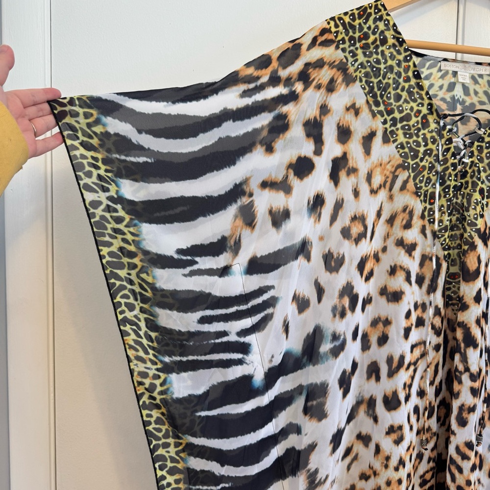 Boston Proper Multicolor Animal Print Kaftan - Picture 5 of 7